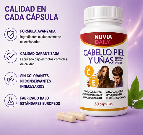 Colágeno + Biotina para Cabello, Piel y Uñas | 60 Cápsulas