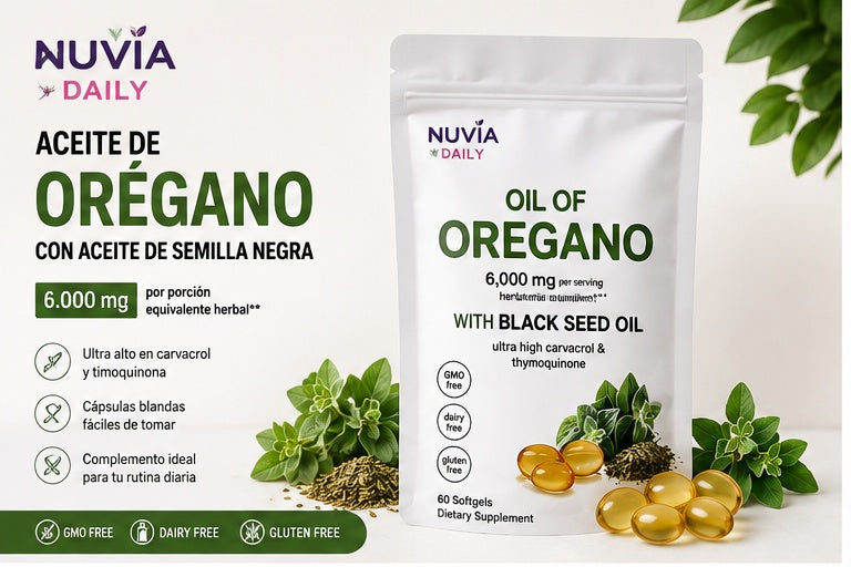 Aceite de orégano + aceite de semilla negra | Fórmula práctica en cápsulas blandas