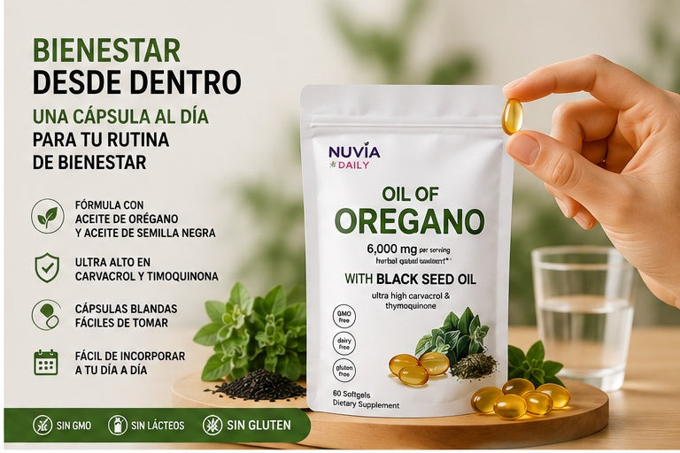 Aceite de orégano + aceite de semilla negra | Fórmula práctica en cápsulas blandas